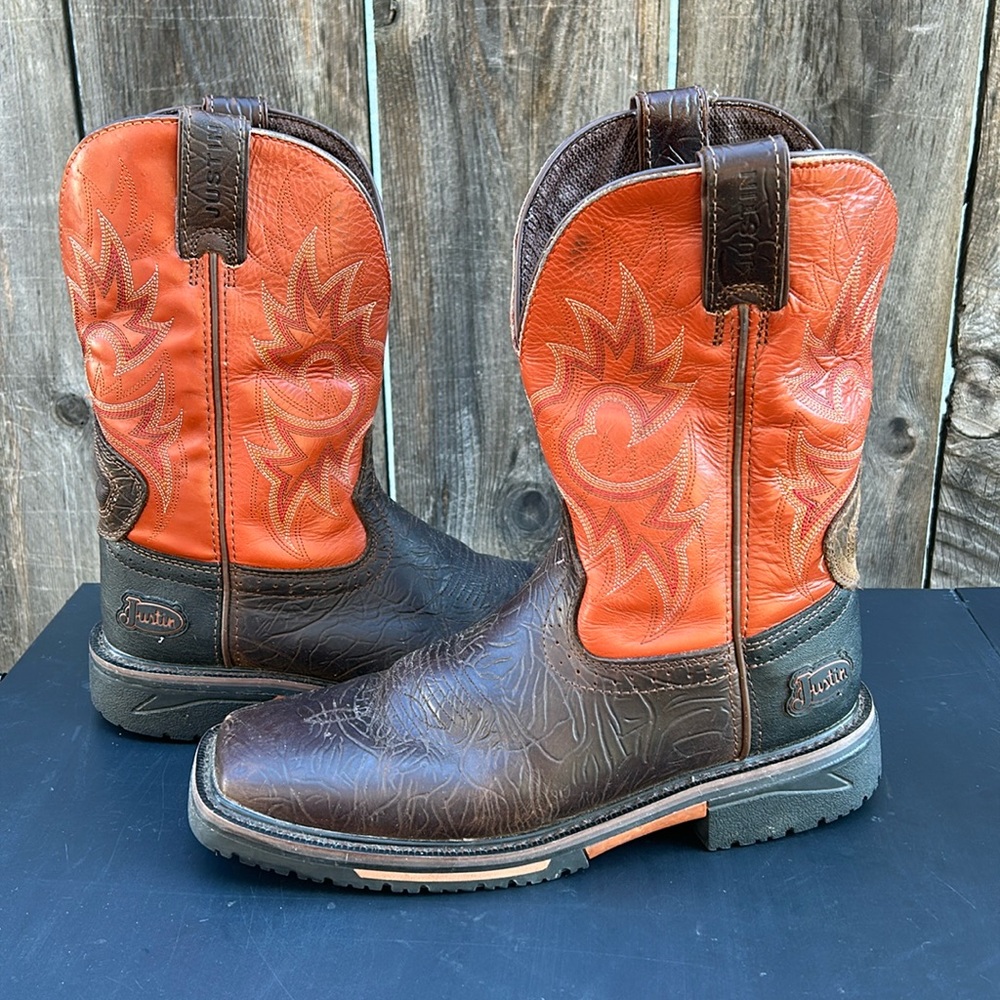 Justin 11” Two-Tone Work Boot Mens Size 10D SE4944